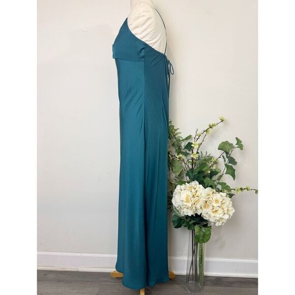 🖤🔥 Favorite Daughter The Envy Emerald Satin Slip Dress Larger NWT Anthropologie - Picture 6 of 13
